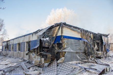Пожар. Бывшая городская библиотека. Ханты-Мансийск.